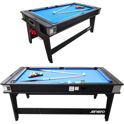 22. 4-IN-1 MULTIGAMING-TISCH: BILLARD-TISCH, TENNISANSCHLUSS, ESSTISCH 189 x 94,1 x 81,3 cm ENERO