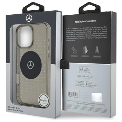 8. Mercedes MB Hülle mit Sternenmuster für iPhone 16 Pro – Schwarz