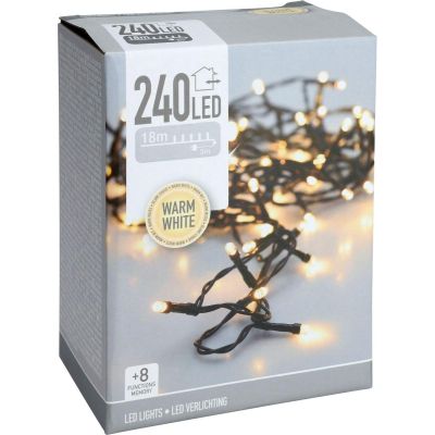 15. Lichterkette für den Weihnachtsbaum, 240 LEDs, Timer, warmweiß