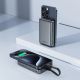 6. Acefast M10 magnetische Powerbank 2x USB-C PD 30W mit 15W induktivem Laden und USB-C-Kabel - Schwarz