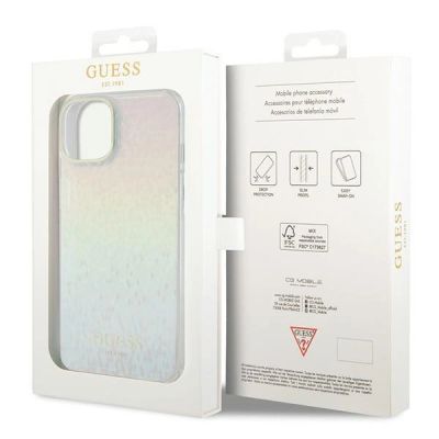 8. Guess IML Faceted Mirror Disco Iridescent Hülle für iPhone 15 – mehrfarbig