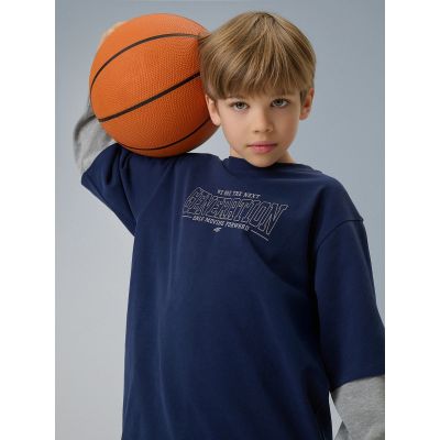 Lockeres Langarmshirt mit Aufdruck für Jungen 4F 4FJRSS26TLONM631-31S