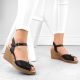 4. Filippo W PAW526B schwarze Keilsandalen aus Leder mit Verzierung