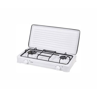 Smile KN-02/1K Gasherd (zweiflammig, 4300 W, weiß)