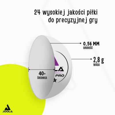 8. JOOLA PRO 3-STERNE-TISCHTENNISBÄLLE 24 STÜCK WEISS
