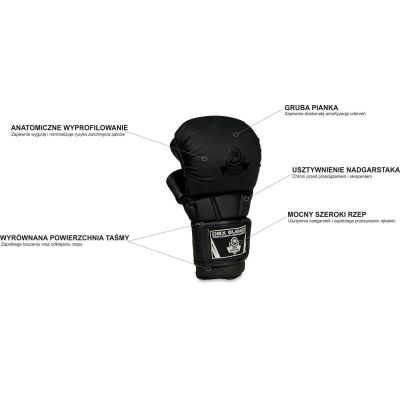 19. MMA-Sparringshandschuhe für Damen, Größe S – Schwarz, Master-Serie Valor | DBX Bushido