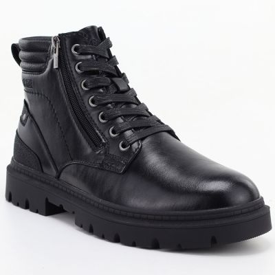Schwarze Herren-Ankle-Boots aus Leder mit zwei Reißverschlüssen, Big Star UU174242