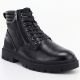 Schwarze Herren-Ankle-Boots aus Leder mit zwei Reißverschlüssen, Big Star UU174242