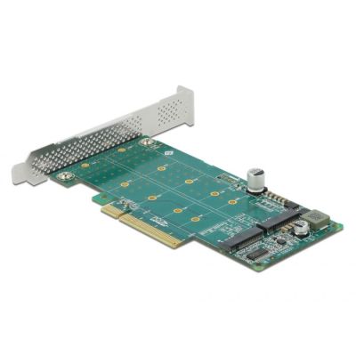 Delock PCI Express x8 Karte 2 x interne NVMe M.2 Key M - Bifurkation - Speicherkontroller - M.2 NVMe Karte - PCIe 4.0 x8