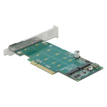 Delock PCI Express x8 Karte 2 x interne NVMe M.2 Key M - Bifurkation - Speicherkontroller - M.2 NVMe Karte - PCIe 4.0 x8