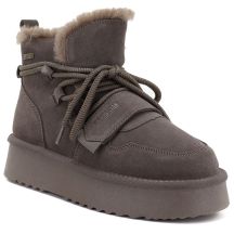 Damen-Plateau-Ankle-Boots aus braunem Wildleder von Big Star (UU274314)