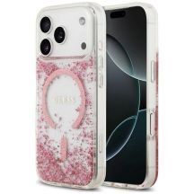 Guess MagSafe Hülle mit Glitzerboden aus Kunstharz für iPhone 18 Pro Max / 17 Pro Max – Pink