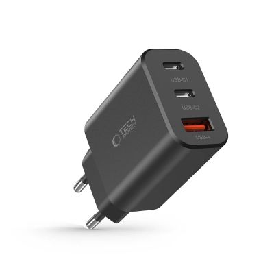 6. Tech-Protect NC30W Netzwerkladegerät 2x USB-C PD 30W / USB-A QC 3.0 - Schwarz