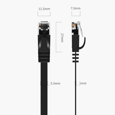 9. Orico PUG-C7B CAT7 10 Gbit/s RJ45 Ethernet-Netzwerkkabel Internet LAN Flach 10 m - Schwarz