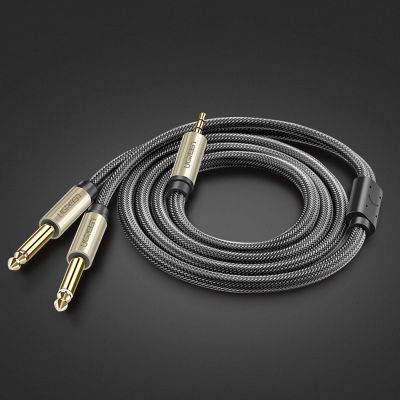 8. Ugreen Kabel Audiokabel Miniklinke 3,5 mm - 2 x Klinke 6,35 mm 2 m grau (AV126)