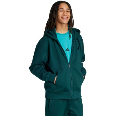 4. Herren adidas ALL SZN Fleece-Sweatshirt mit durchgehendem Reißverschluss Grün JX5101