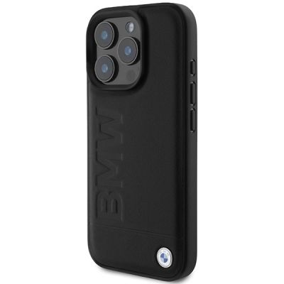 3. BMW Leder Hot Stamp iPhone 16 Pro Hülle - Schwarz