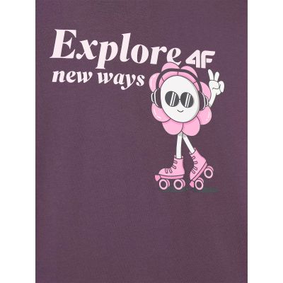6. Mädchen Oversize T-Shirt mit Aufdruck 4F 4FJRSS25TTSHF2586-50S