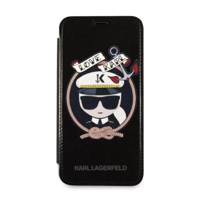 5. Karl Lagerfeld Signature Glitter iPhone X/Xs Hülle - Schwarz