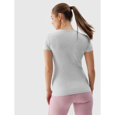 4. Elastisches, schmales, schlichtes Damen-T-Shirt 4F