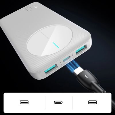 8. Powerbank Joyroom JR-PBF12 10000mAh 2.4A 2x USB-A 1x USB-C - weiß