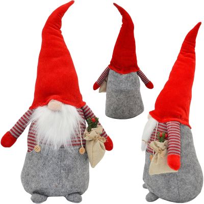 7. Dekorativer Weihnachtsmann, 50 cm, Junge mit Tasche und Beeren