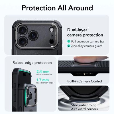 2. ESR Cyber ​​Kickstand MagSafe Case für iPhone 17 Pro Max - Schwarz