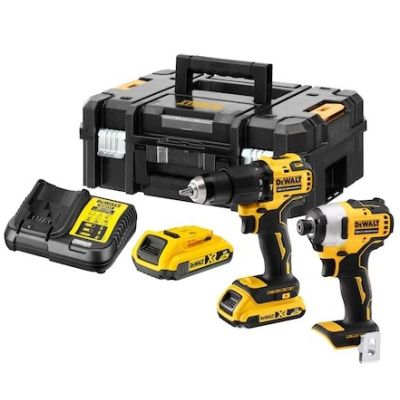 DeWalt 18V Kombi-Kit DCD709+DCF809 2x2,0Ah DCK2062D2T