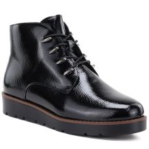 Schwarze Keilstiefeletten aus Lackleder für Damen von Potocki (Z25-JE19360)