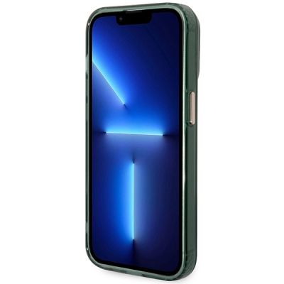 5. Guess GUHMP14LHTCMA iPhone 14 Pro 6,1" grün/khaki Hartschale Gold Outline Translucent MagSafe