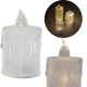 9. Dekorative Kerze, 8 cm, transparent, warmweiß, 1 LED