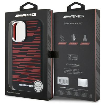 8. AMG Silikon-Grafik-MagSafe-Hülle für iPhone 16 – Schwarz