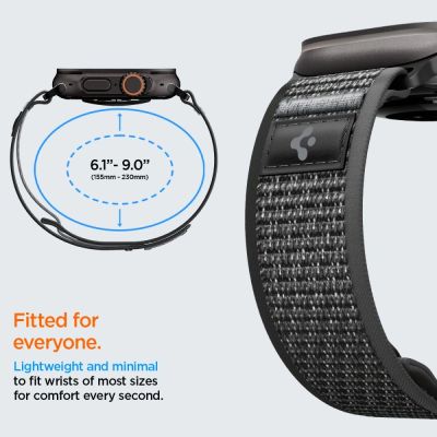 6. Spigen Athlex Air 2 Armband für Apple Watch 44/45/46/49 mm – Schwarz und Grau