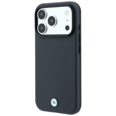2. BMW Kevlar Metal Logo MagSafe Hülle für iPhone 18 Pro / 17 Pro – graphitfarben