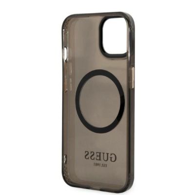 7. Guess Gold Outline Translucent MagSafe Hülle für iPhone 13 – Schwarz