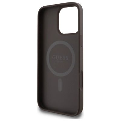 7. Guess 4G Ring Classic Logo MagSafe-Hülle für iPhone 16 Pro Max – braun
