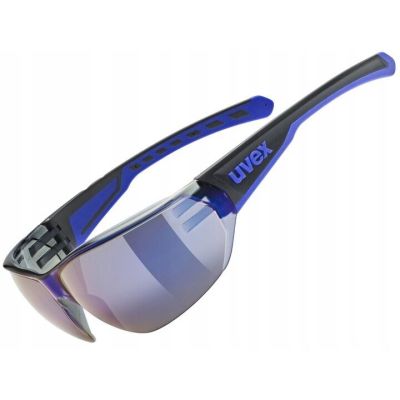 4. UVEX Equate Radbrille, schwarz/blau matt/verspiegelt blau