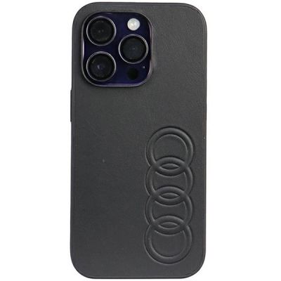 Audi Kunstleder iPhone 14 Pro 6,1" schwarz/schwarz Hardcase AU-TPUPPCIP14P-TT/D1-BK