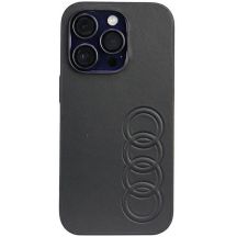 Audi Kunstleder iPhone 14 Pro 6,1" schwarz/schwarz Hardcase AU-TPUPPCIP14P-TT/D1-BK