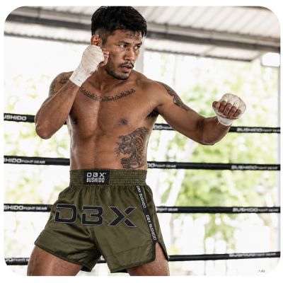 4. Herren-Thaishorts ARMY GREEN V1 COMBATWEAR | DBX Bushido