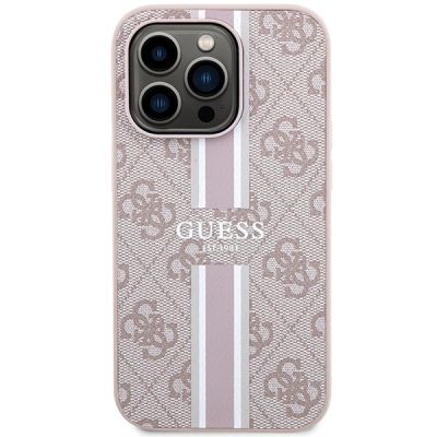 3. Guess 4G Printed Stripes MagSafe-Hülle für iPhone 15 Pro – Rosa