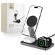 Tech-Protect QI15W-A47 MagSafe 3in1 Induktives Ladegerät + USB-C Kabel - Schwarz