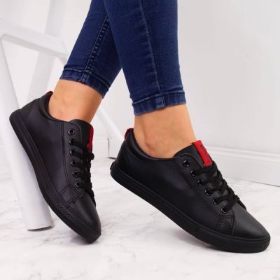 6. Big Star W DD274687 schwarze Low-Top-Sneaker aus Öko-Leder 