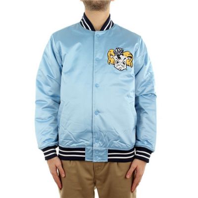 Mitchell & Ness NCAA Schwere Satinjacke der University of North Carolina OJBF3413-UNCYYPPPLTBL