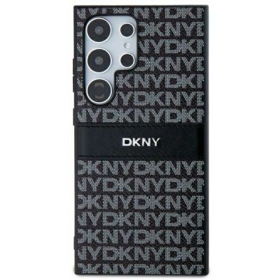 2. DKNY Leder Mono Stripe & Metal Logo Hülle für Samsung Galaxy S24 Ultra – Schwarz