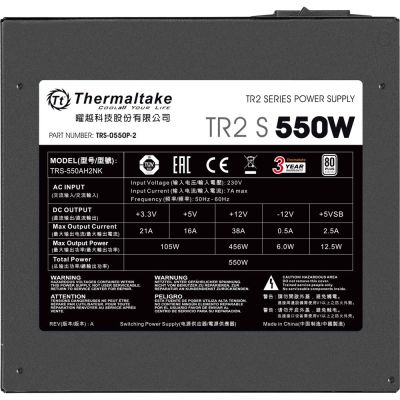 5. Thermaltake TR2 S 550W Netzteilmodul 20+4 Pin ATX Schwarz