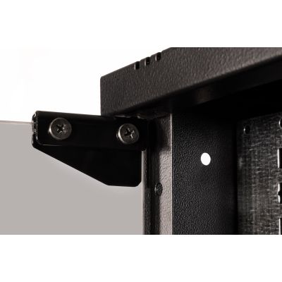 52. 19-Zoll-12-HE-Wandnetzwerkschrank, SOHO PRO 595 x 540 x 400 mm, Glastür, schwarz, unmontiert, 60 kg