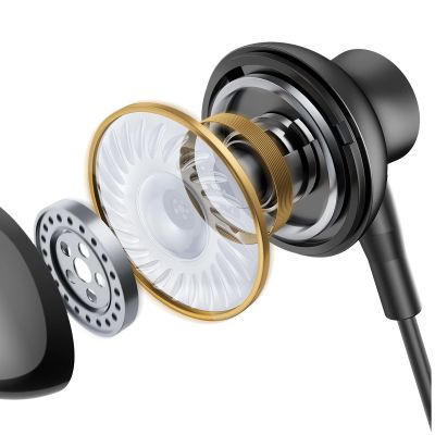 3. Joyroom TYPE-C Series JR-EC07 USB-C In-Ear-Kopfhörer aus Metall – Schwarz