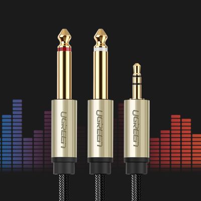12. Ugreen Kabel Audiokabel Miniklinke 3,5 mm - 2 x Klinke 6,35 mm 1m grau (AV126)