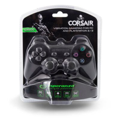 6. Esperanza EG106 Gamepad (PC, PS2, PS3; schwarz)